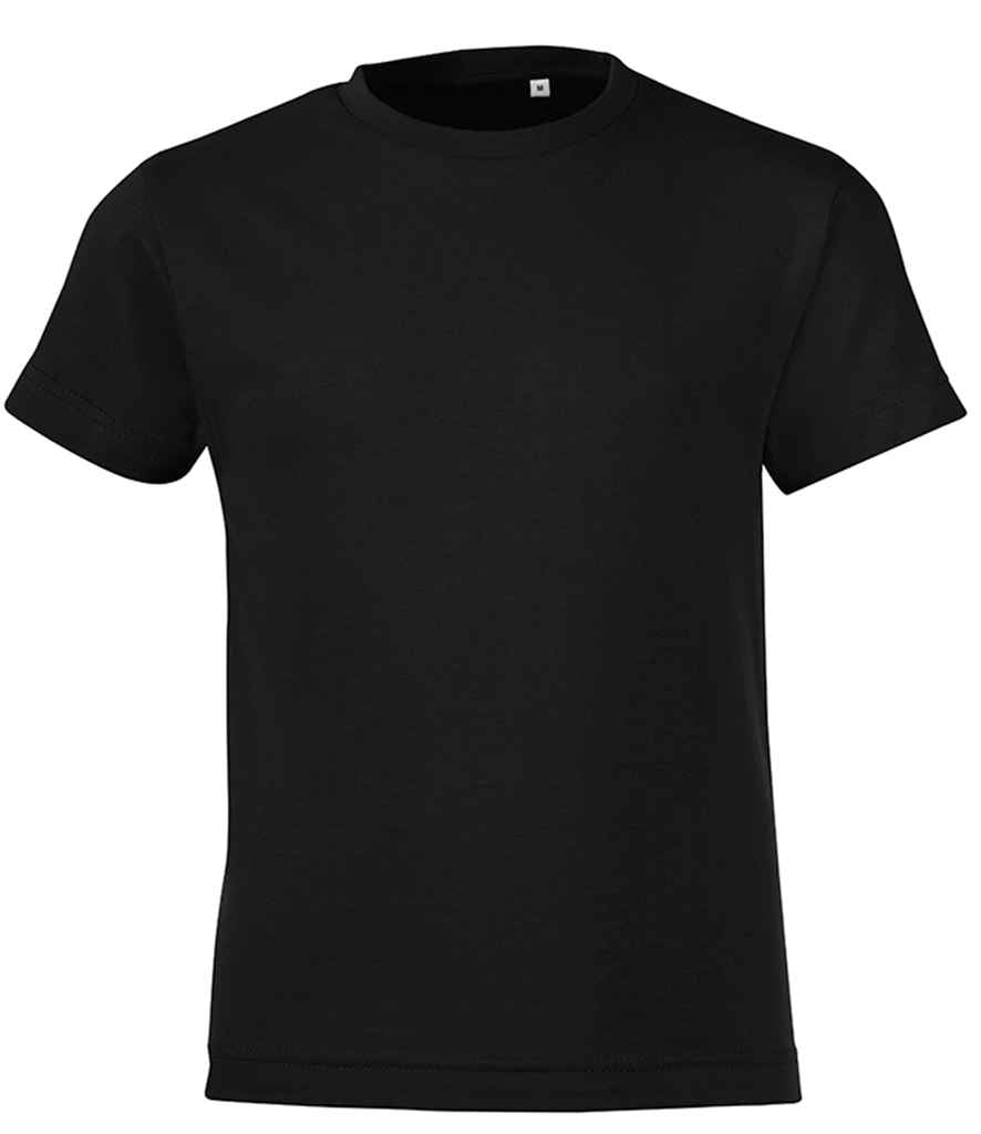 SOLS Kids Regent Fit T-Shirt in Deep Black by SOL'S — Custom branded clothing by Print Press, featuring premium embroidery produced in our specialist print lab in the UK.