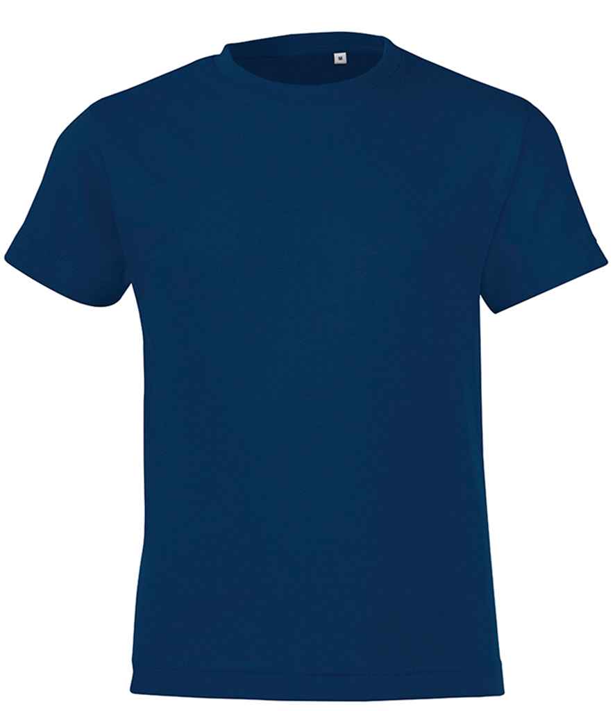 SOLS Kids Regent Fit T-Shirt in French Navy by SOL'S — Custom branded clothing by Print Press, featuring premium embroidery produced in our specialist print lab in the UK.