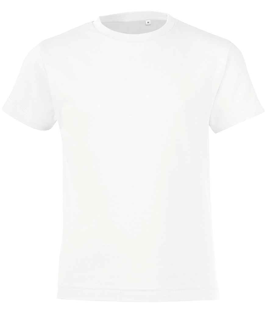 SOLS Kids Regent Fit T-Shirt in White by SOL'S — Custom branded clothing by Print Press, featuring premium embroidery produced in our specialist print lab in the UK.
