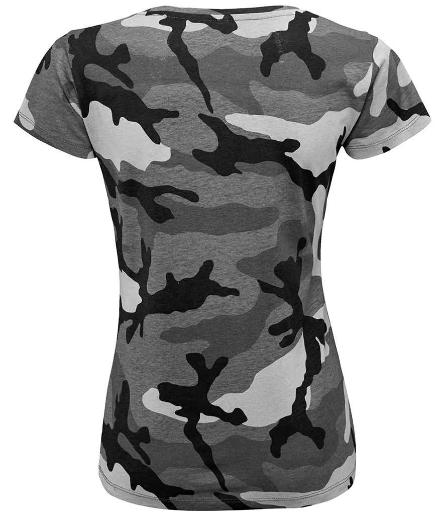 SOLS Ladies Camo T-Shirt in by SOL'S — Custom branded clothing by Print Press, featuring premium embroidery produced in our specialist print lab in the UK.