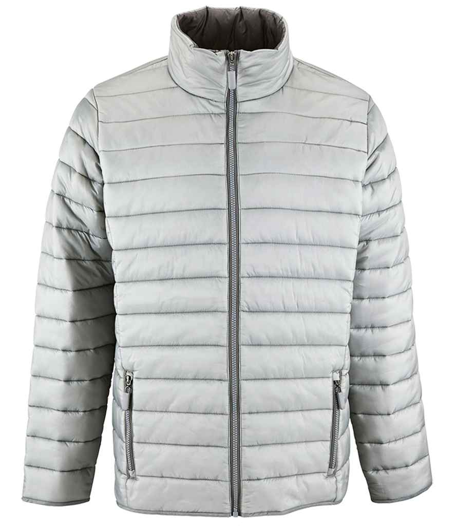 SOLS Ride Padded Jacket in Metal Grey by SOL'S — Custom branded clothing by Print Press, featuring premium embroidery produced in our specialist print lab in the UK.