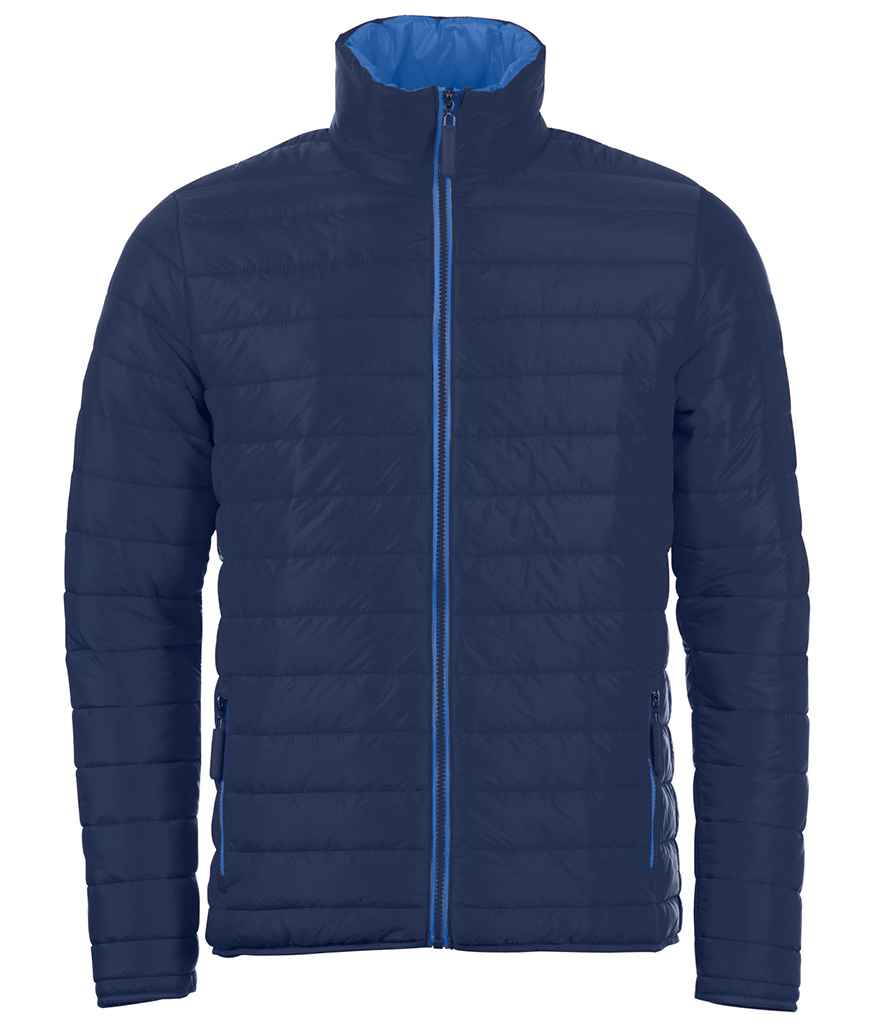 SOLS Ride Padded Jacket in Navy by SOL'S — Custom branded clothing by Print Press, featuring premium embroidery produced in our specialist print lab in the UK.
