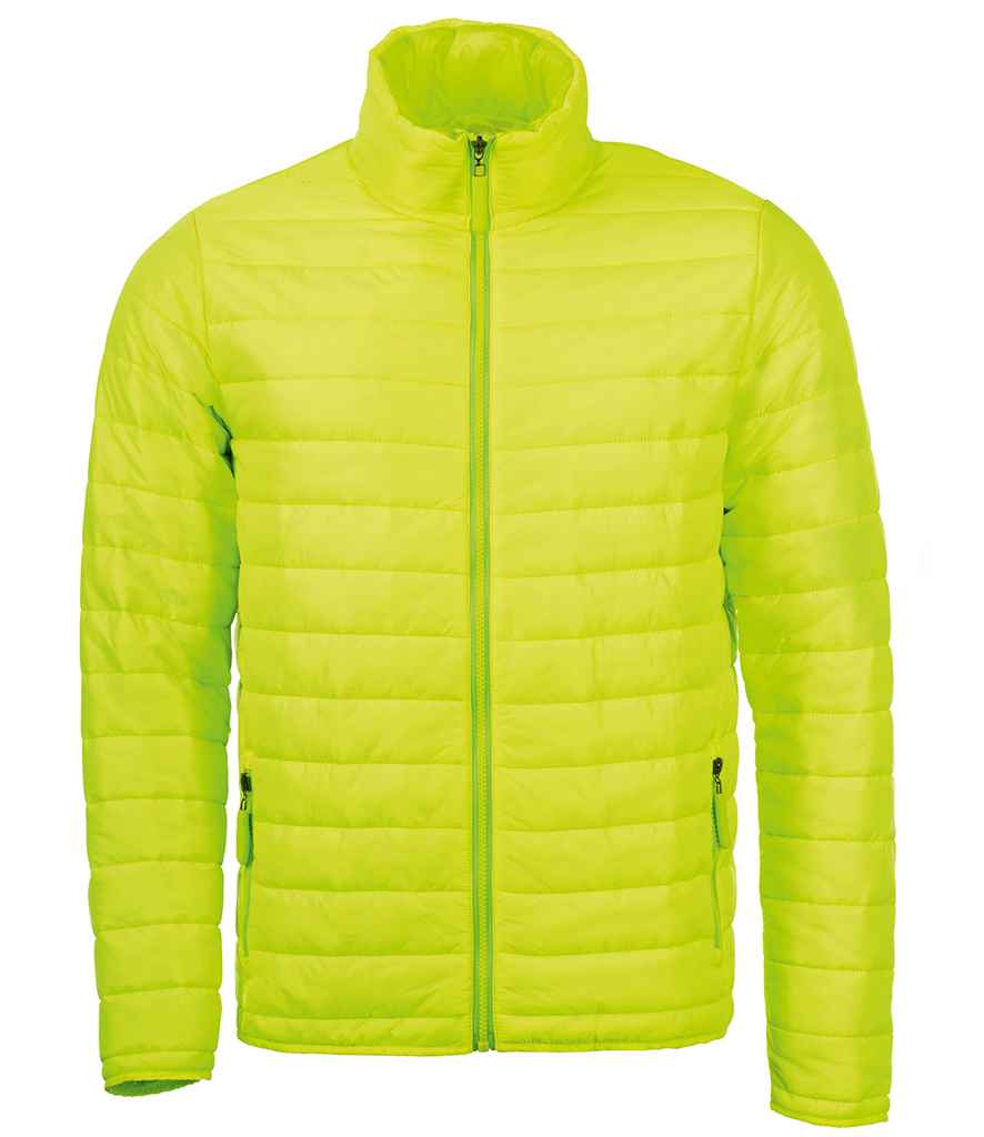 SOLS Ride Padded Jacket in Neon Lime by SOL'S — Custom branded clothing by Print Press, featuring premium embroidery produced in our specialist print lab in the UK.