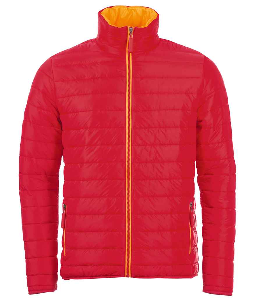 SOLS Ride Padded Jacket in Red by SOL'S — Custom branded clothing by Print Press, featuring premium embroidery produced in our specialist print lab in the UK.