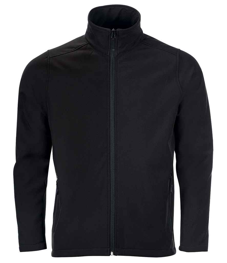 SOLS Race Soft Shell Jacket in Black by SOL'S — Custom branded clothing by Print Press, featuring premium embroidery produced in our specialist print lab in the UK.