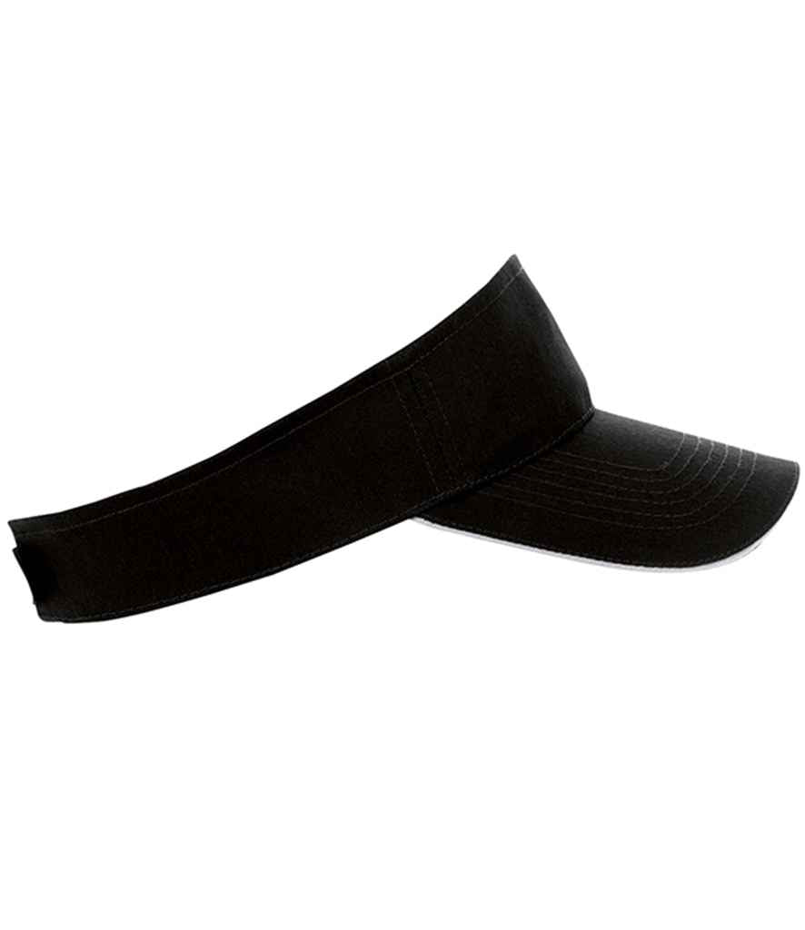 SOLS Ace Sun Visor in ONE Black White by SOL'S — Custom branded clothing by Print Press, featuring premium embroidery produced in our specialist print lab in the UK.
