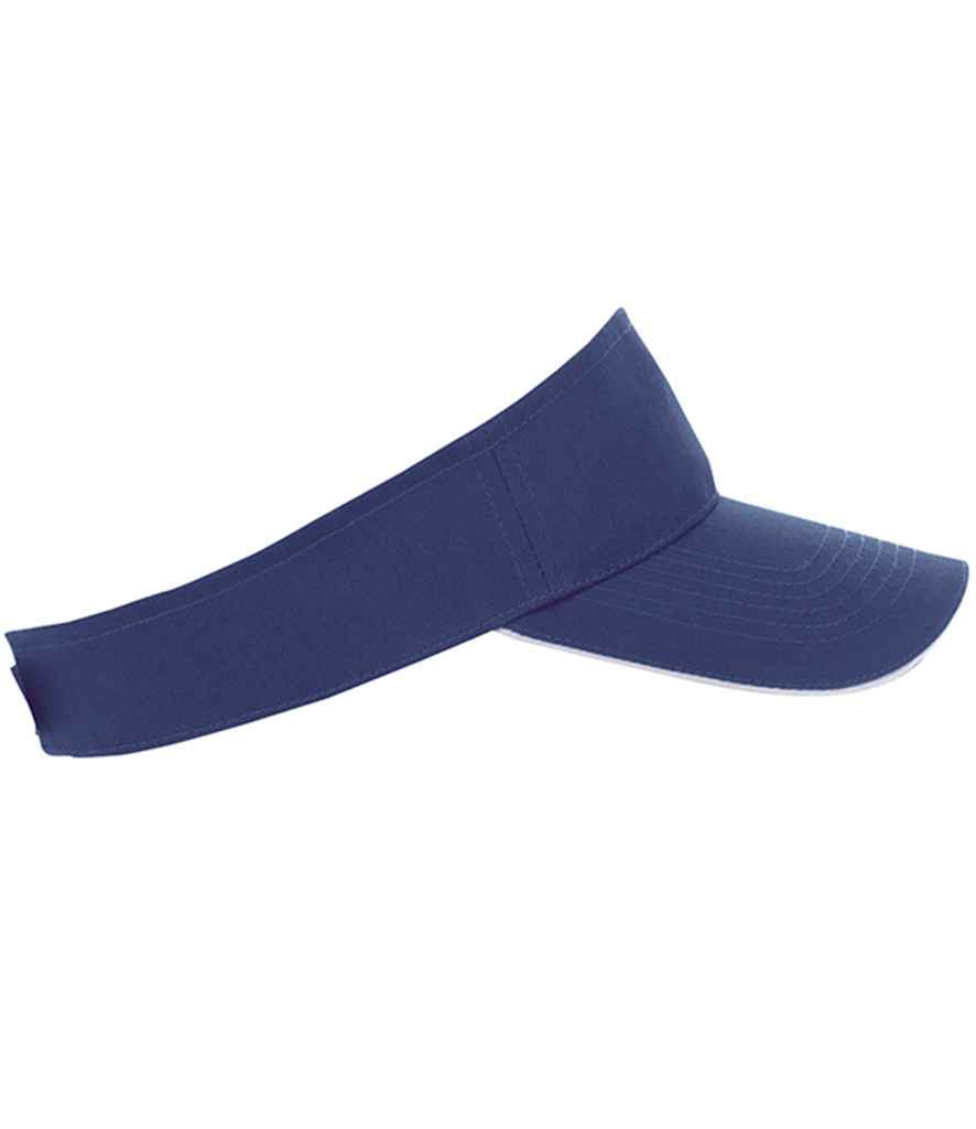 SOLS Ace Sun Visor in ONE French Navy White by SOL'S — Custom branded clothing by Print Press, featuring premium embroidery produced in our specialist print lab in the UK.