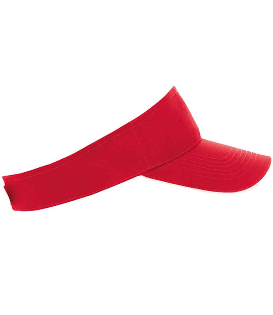 SOLS Ace Sun Visor in ONE Red White by SOL'S — Custom branded clothing by Print Press, featuring premium embroidery produced in our specialist print lab in the UK.