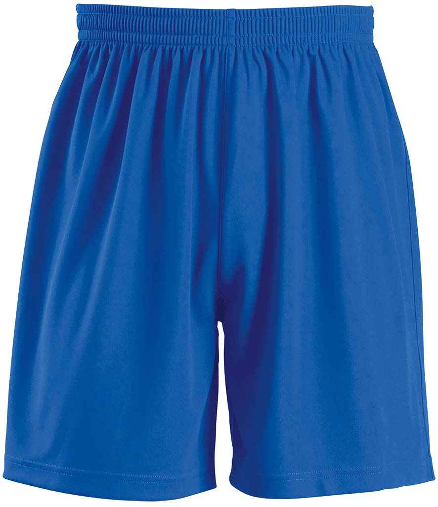 SOLS Kids San Siro 2 Shorts in Royal Blue by SOL'S — Custom branded clothing by Print Press, featuring premium embroidery produced in our specialist print lab in the UK.