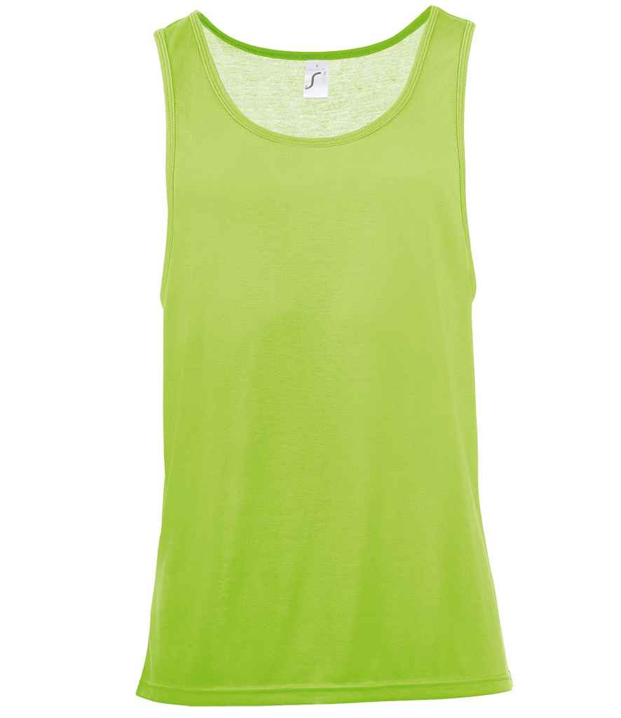 SOLS Unisex Jamaica Tank Top in Neon Green by SOL'S — Custom branded clothing by Print Press, featuring premium embroidery produced in our specialist print lab in the UK.