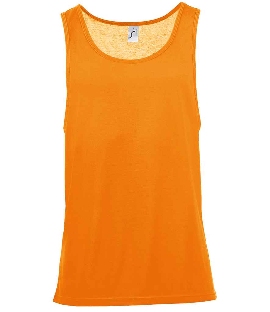 SOLS Unisex Jamaica Tank Top in Neon Orange by SOL'S — Custom branded clothing by Print Press, featuring premium embroidery produced in our specialist print lab in the UK.