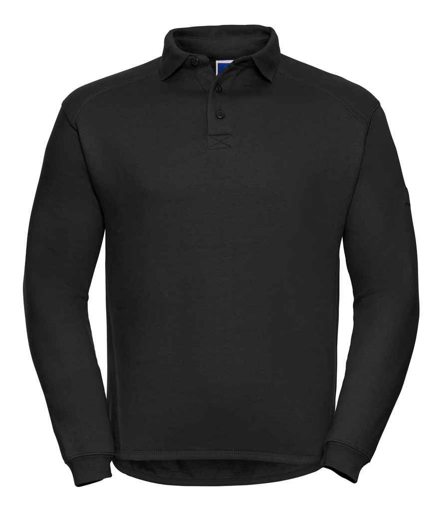 Russell Heavy Duty Collar Sweatshirt in S French Navy by Russell — Custom branded clothing by Print Press, featuring premium embroidery produced in our specialist print lab in the UK.
