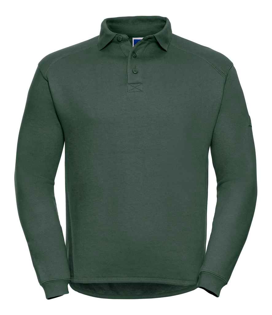 Russell Heavy Duty Collar Sweatshirt in Bottle Green by Russell — Custom branded clothing by Print Press, featuring premium embroidery produced in our specialist print lab in the UK.