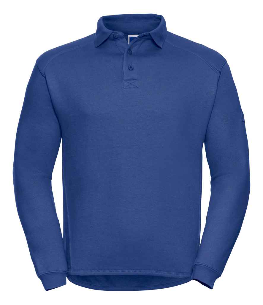 Russell Heavy Duty Collar Sweatshirt in Bright Royal by Russell — Custom branded clothing by Print Press, featuring premium embroidery produced in our specialist print lab in the UK.