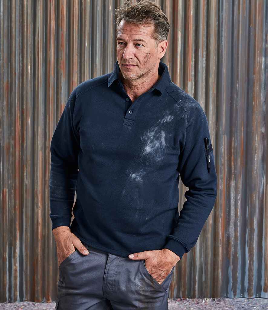 Russell Heavy Duty Collar Sweatshirt in by Russell — Custom branded clothing by Print Press, featuring premium embroidery produced in our specialist print lab in the UK.