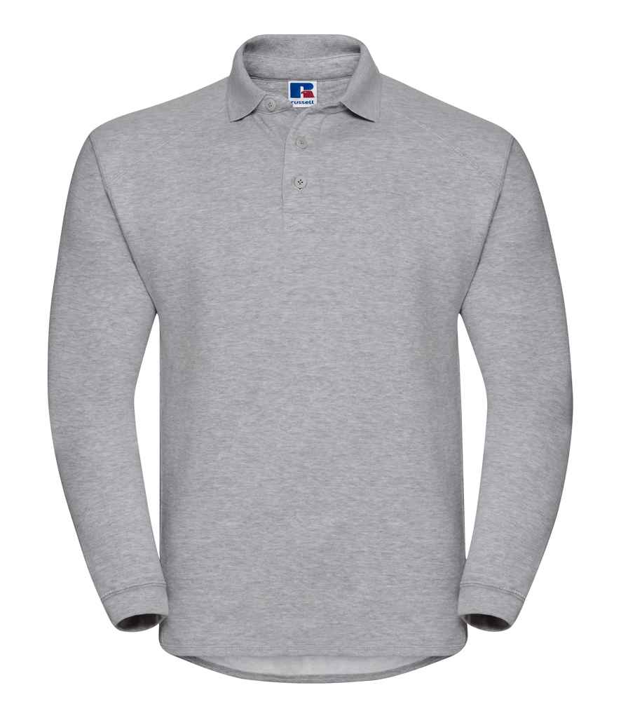 Russell Heavy Duty Collar Sweatshirt in Light Oxford by Russell — Custom branded clothing by Print Press, featuring premium embroidery produced in our specialist print lab in the UK.