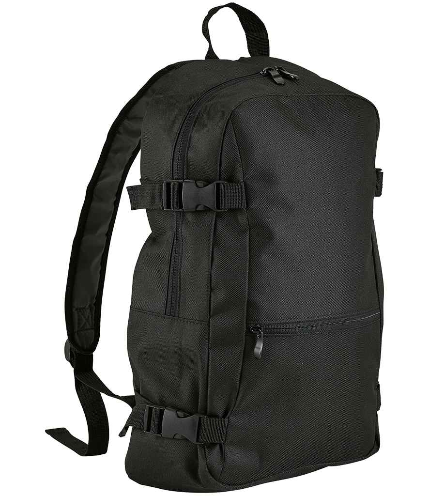 SOLS Wall Street Backpack in ONE Black by SOL'S — Custom branded clothing by Print Press, featuring premium embroidery produced in our specialist print lab in the UK.