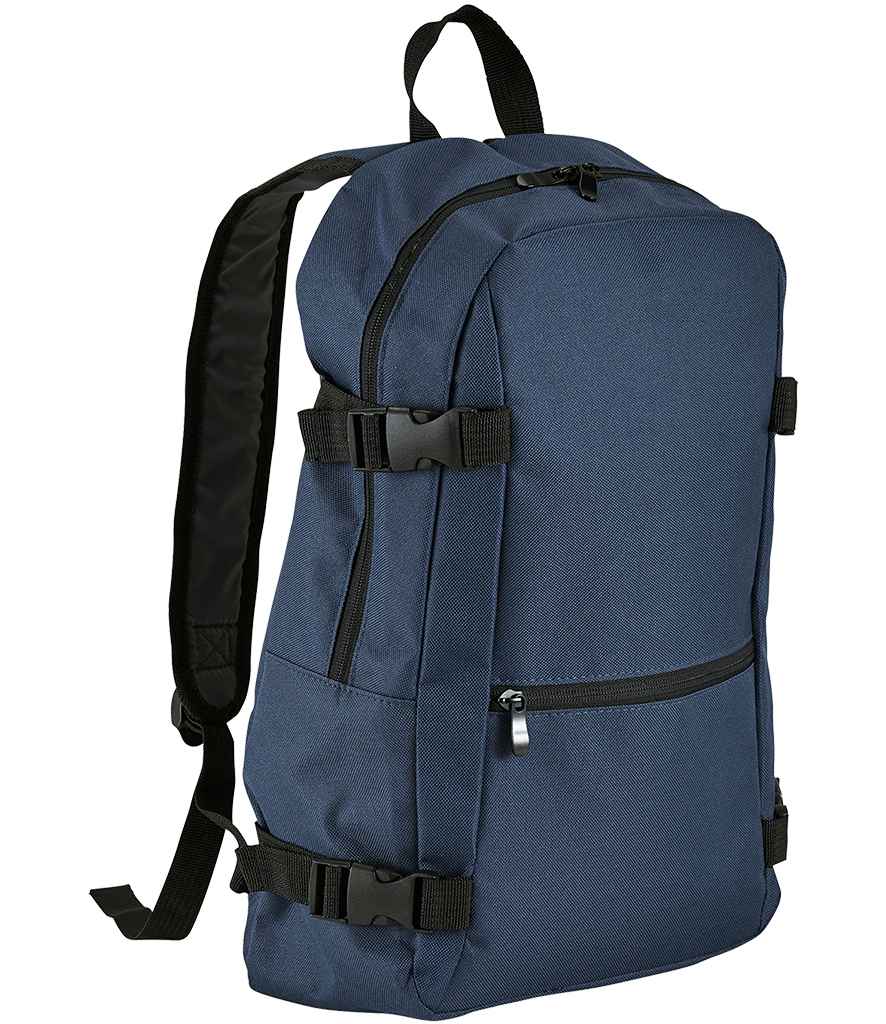SOLS Wall Street Backpack in ONE French Navy by SOL'S — Custom branded clothing by Print Press, featuring premium embroidery produced in our specialist print lab in the UK.