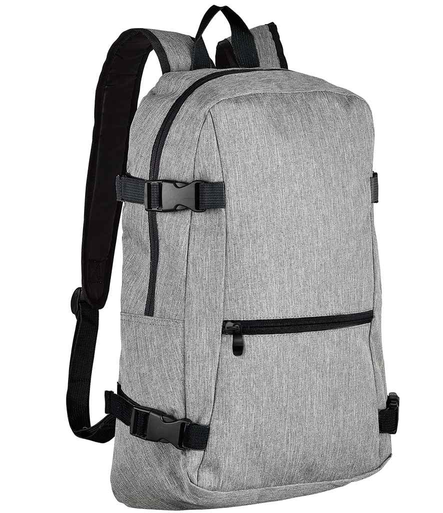 SOLS Wall Street Backpack in ONE Grey Marl by SOL'S — Custom branded clothing by Print Press, featuring premium embroidery produced in our specialist print lab in the UK.