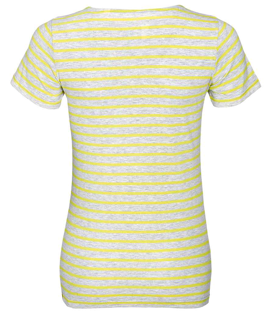 SOLS Ladies Miles Striped T-Shirt in by SOL'S — Custom branded clothing by Print Press, featuring premium embroidery produced in our specialist print lab in the UK.