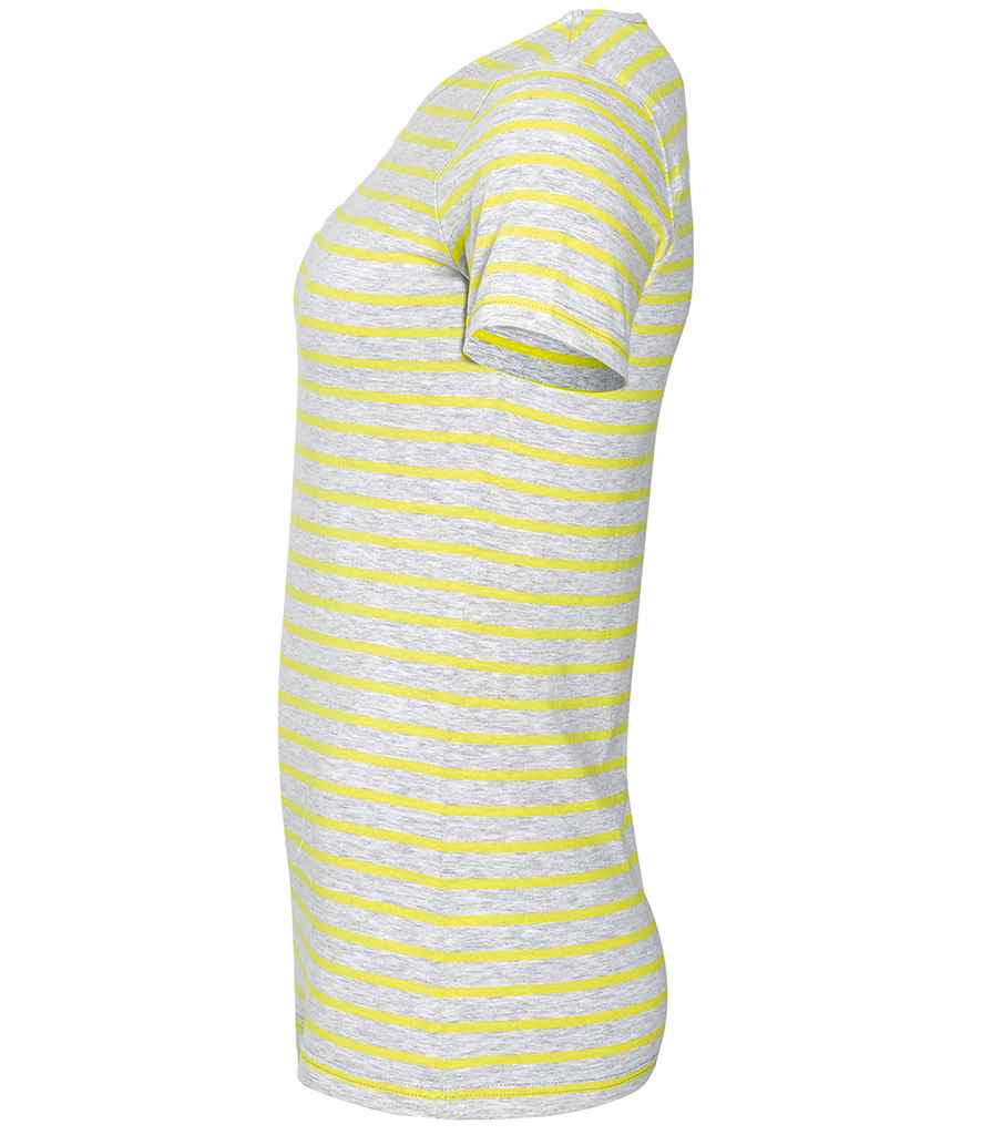 SOLS Ladies Miles Striped T-Shirt in by SOL'S — Custom branded clothing by Print Press, featuring premium embroidery produced in our specialist print lab in the UK.