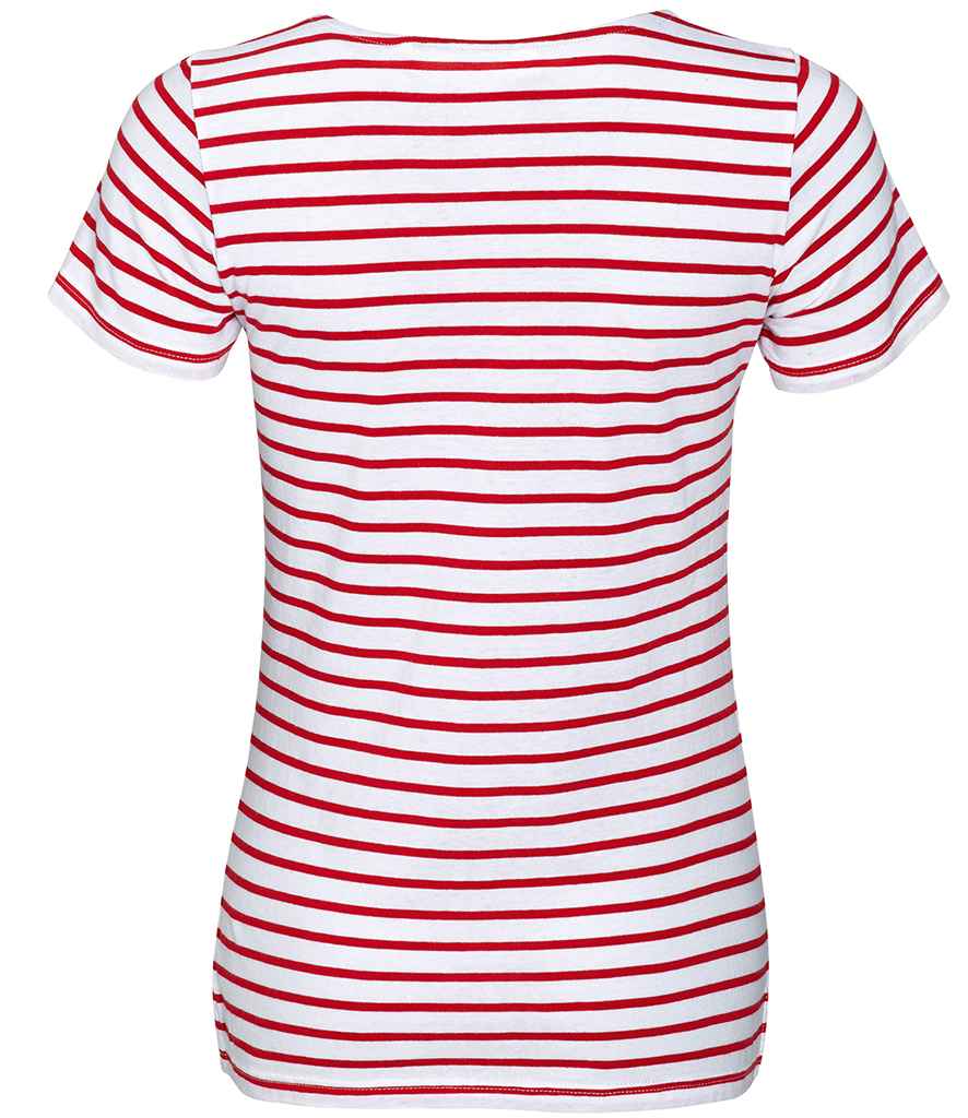 SOLS Ladies Miles Striped T-Shirt in by SOL'S — Custom branded clothing by Print Press, featuring premium embroidery produced in our specialist print lab in the UK.