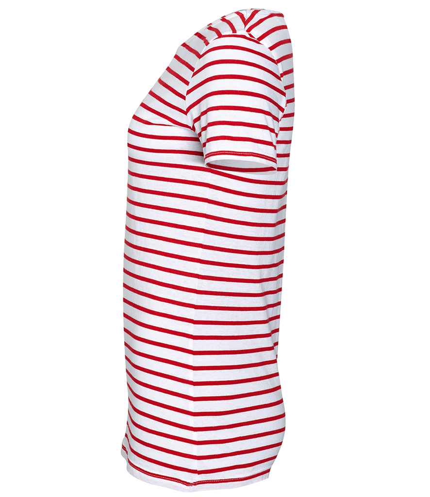 SOLS Ladies Miles Striped T-Shirt in by SOL'S — Custom branded clothing by Print Press, featuring premium embroidery produced in our specialist print lab in the UK.