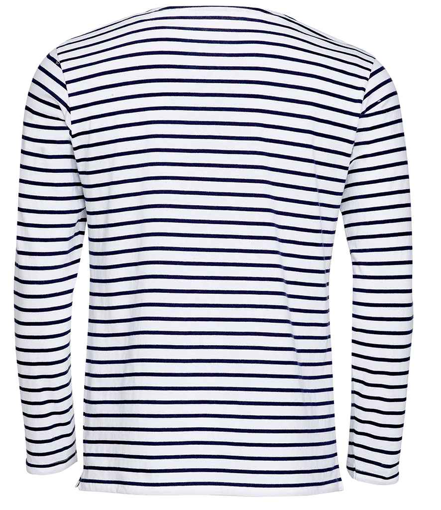 SOLS Marine Long Sleeve Striped T-Shirt in by SOL'S — Custom branded clothing by Print Press, featuring premium embroidery produced in our specialist print lab in the UK.