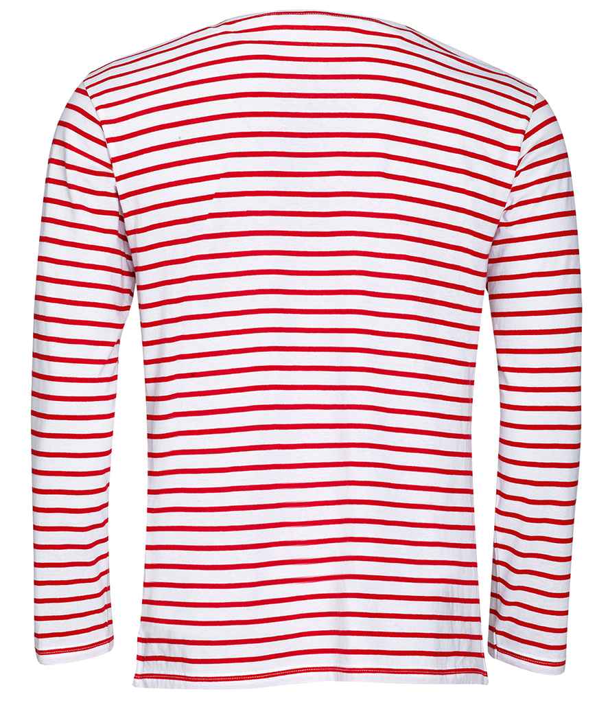 SOLS Marine Long Sleeve Striped T-Shirt in by SOL'S — Custom branded clothing by Print Press, featuring premium embroidery produced in our specialist print lab in the UK.