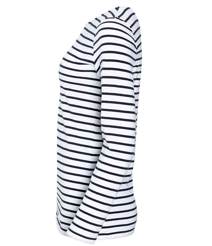 SOL'S Ladies Marine Long Sleeve Striped T-Shirt in by SOL'S — Custom branded clothing by Print Press, featuring premium embroidery produced in our specialist print lab in the UK.
