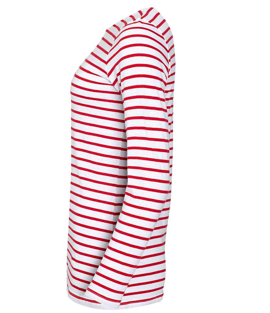 SOL'S Ladies Marine Long Sleeve Striped T-Shirt in by SOL'S — Custom branded clothing by Print Press, featuring premium embroidery produced in our specialist print lab in the UK.