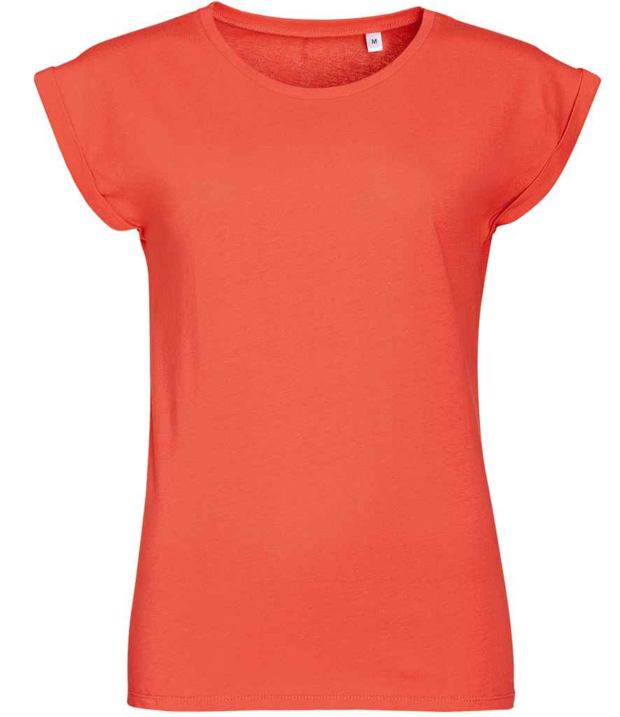 SOL'S Ladies Melba T-Shirt in Coral by SOL'S — Custom branded clothing by Print Press, featuring premium embroidery produced in our specialist print lab in the UK.