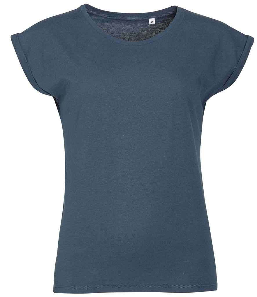 SOL'S Ladies Melba T-Shirt in Denim by SOL'S — Custom branded clothing by Print Press, featuring premium embroidery produced in our specialist print lab in the UK.