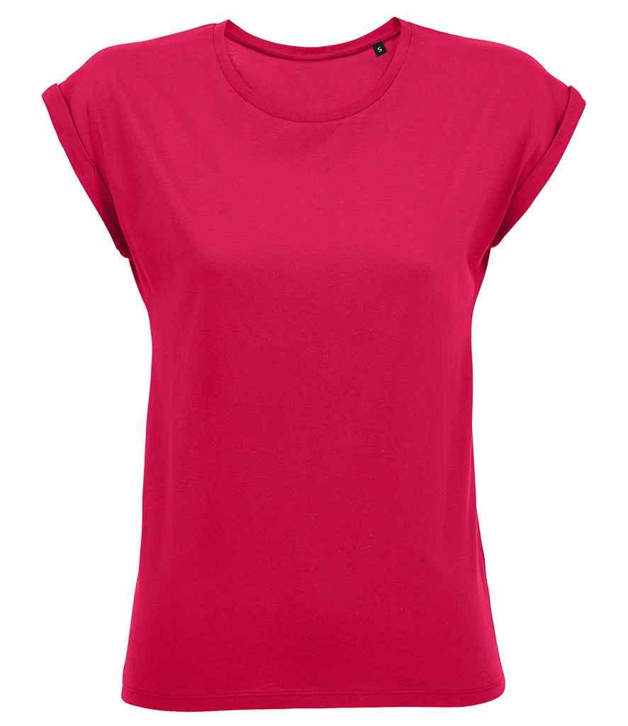 SOL'S Ladies Melba T-Shirt in Dark Pink by SOL'S — Custom branded clothing by Print Press, featuring premium embroidery produced in our specialist print lab in the UK.