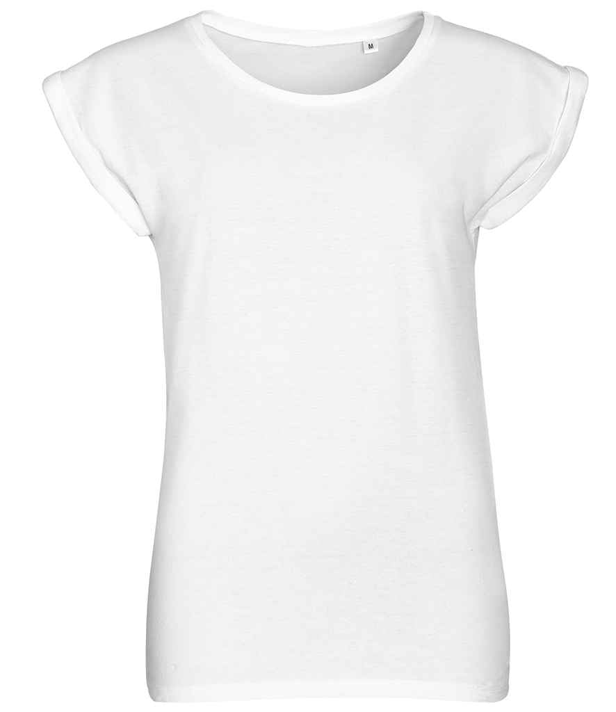 SOL'S Ladies Melba T-Shirt in White by SOL'S — Custom branded clothing by Print Press, featuring premium embroidery produced in our specialist print lab in the UK.