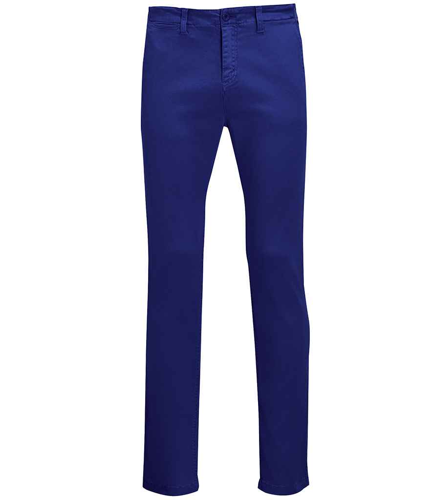 SOL'S Jules Chino Trousers in Ultramarine by SOL'S — Custom branded clothing by Print Press, featuring premium embroidery produced in our specialist print lab in the UK.