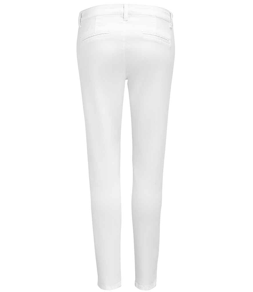 SOL'S Ladies Jules Chino Trousers in by SOL'S — Custom branded clothing by Print Press, featuring premium embroidery produced in our specialist print lab in the UK.