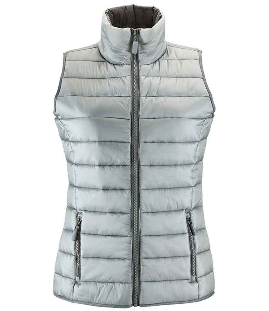SOL'S Ladies Wave Bodywarmer in Metal Grey by SOL'S — Custom branded clothing by Print Press, featuring premium embroidery produced in our specialist print lab in the UK.