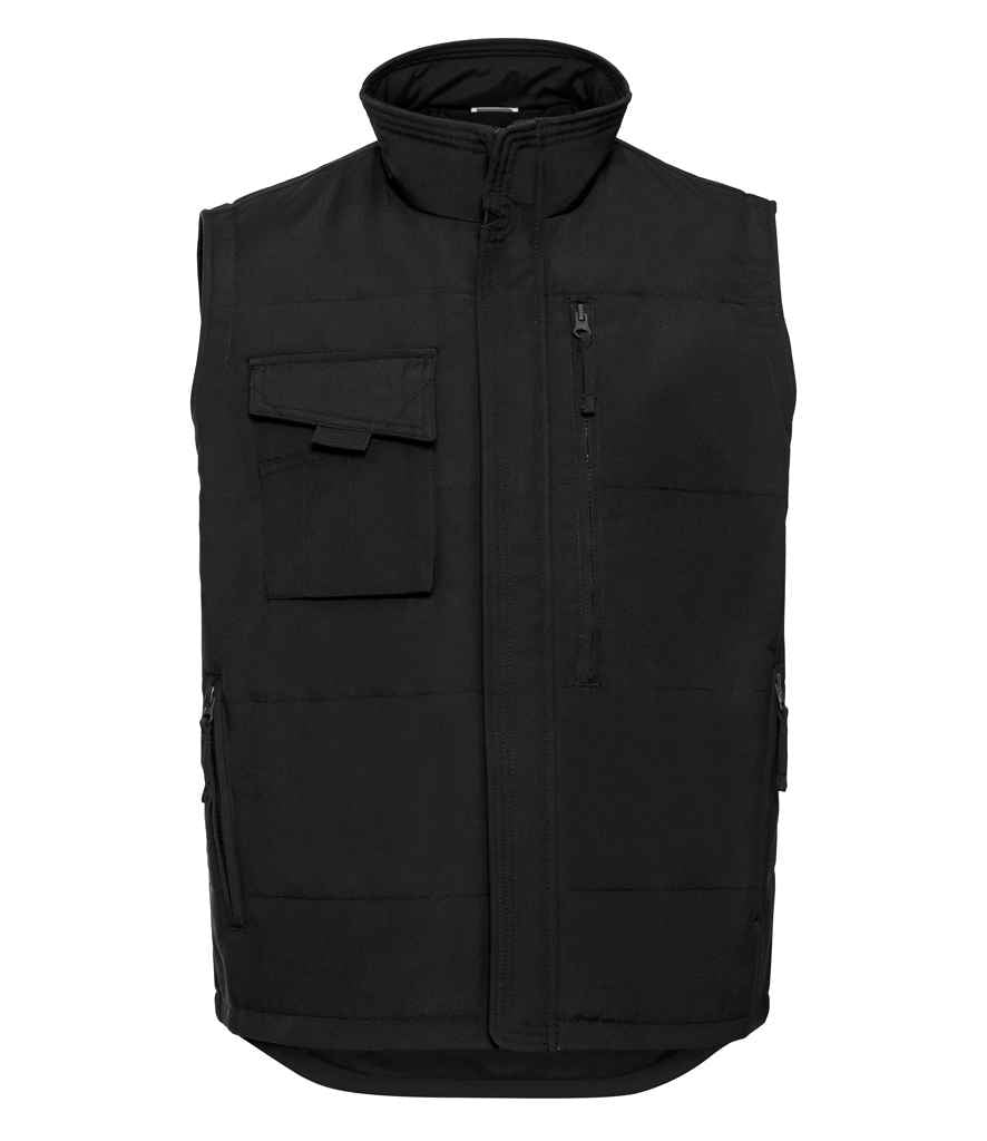 Russell Gilet in Black by Russell — Custom branded clothing by Print Press, featuring premium embroidery produced in our specialist print lab in the UK.