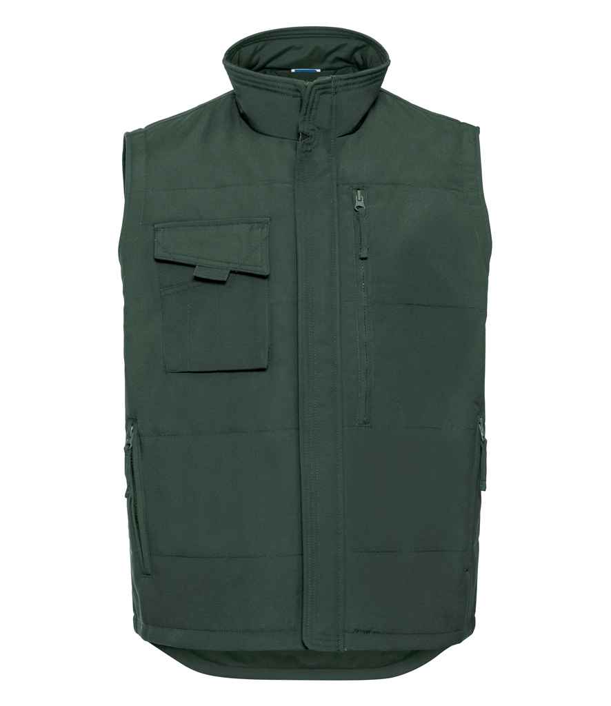 Russell Gilet in Bottle Green by Russell — Custom branded clothing by Print Press, featuring premium embroidery produced in our specialist print lab in the UK.