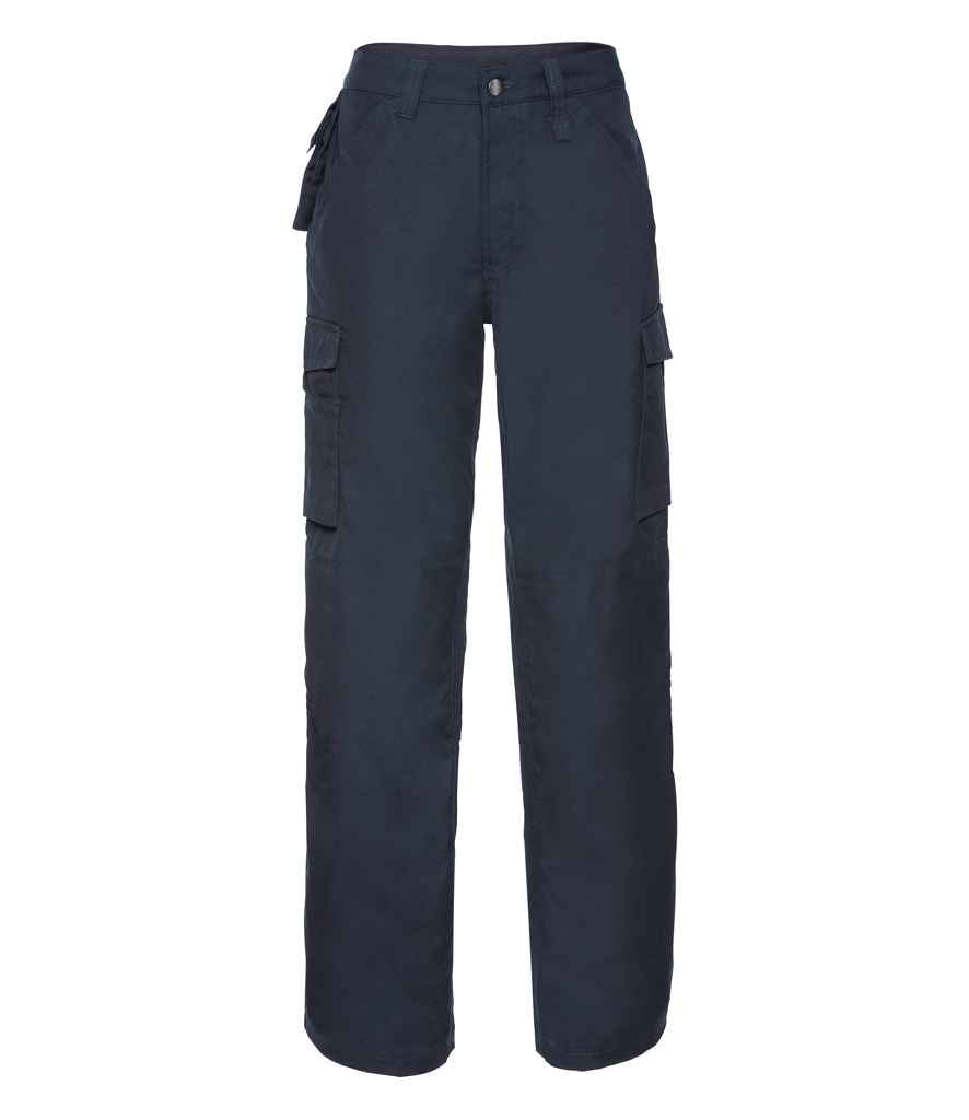 Russell Heavy Duty Work Trousers in French Navy by Russell — Custom branded clothing by Print Press, featuring premium embroidery produced in our specialist print lab in the UK.