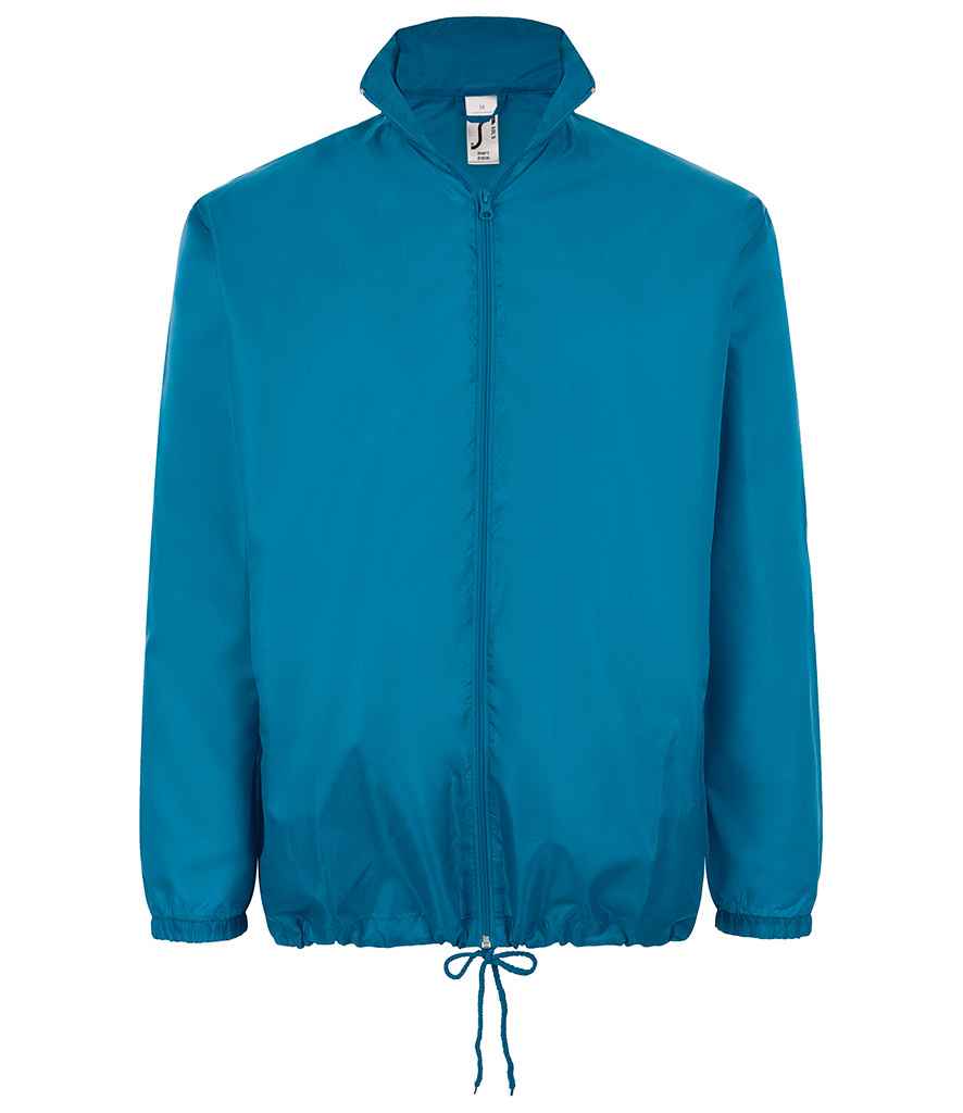 SOL'S Unisex Shift Windbreaker Jacket in Aqua by SOL'S — Custom branded clothing by Print Press, featuring premium embroidery produced in our specialist print lab in the UK.