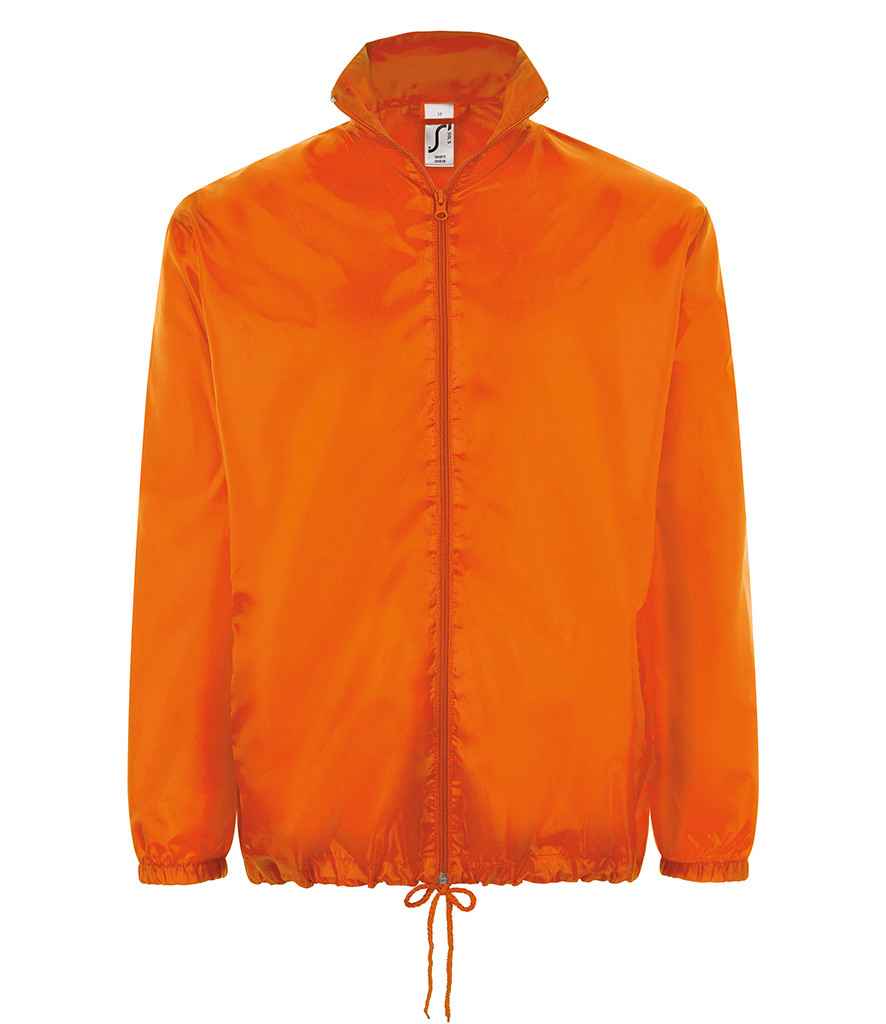 SOL'S Unisex Shift Windbreaker Jacket in Orange by SOL'S — Custom branded clothing by Print Press, featuring premium embroidery produced in our specialist print lab in the UK.