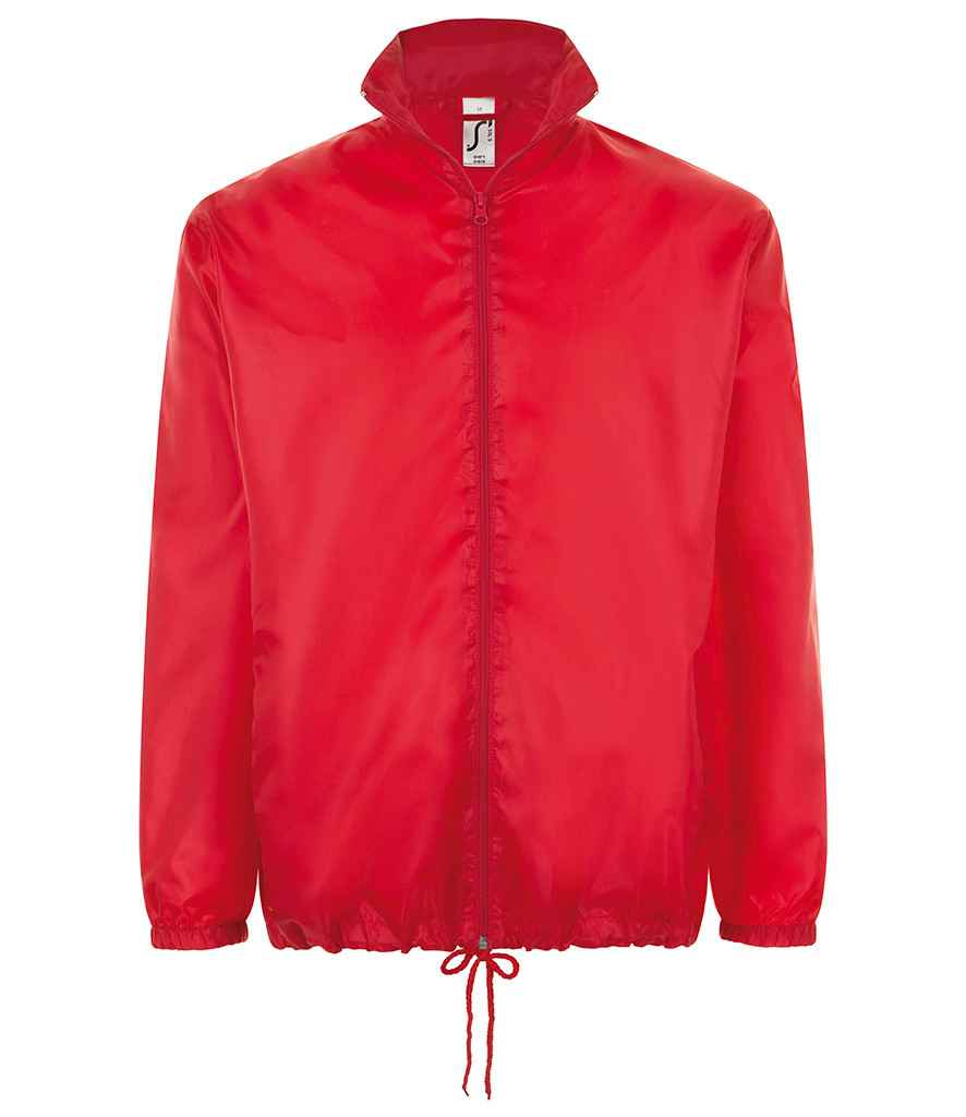 SOL'S Unisex Shift Windbreaker Jacket in Red by SOL'S — Custom branded clothing by Print Press, featuring premium embroidery produced in our specialist print lab in the UK.