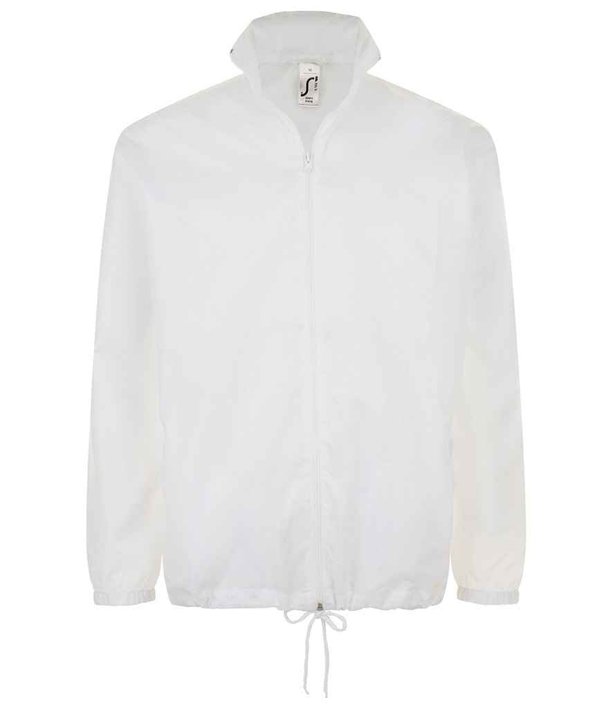 SOL'S Unisex Shift Windbreaker Jacket in White by SOL'S — Custom branded clothing by Print Press, featuring premium embroidery produced in our specialist print lab in the UK.