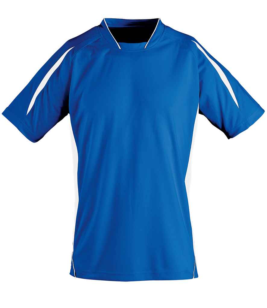 SOL'S Kids Maracana 2 Contrast T-Shirt in Royal Blue White by SOL'S — Custom branded clothing by Print Press, featuring premium embroidery produced in our specialist print lab in the UK.