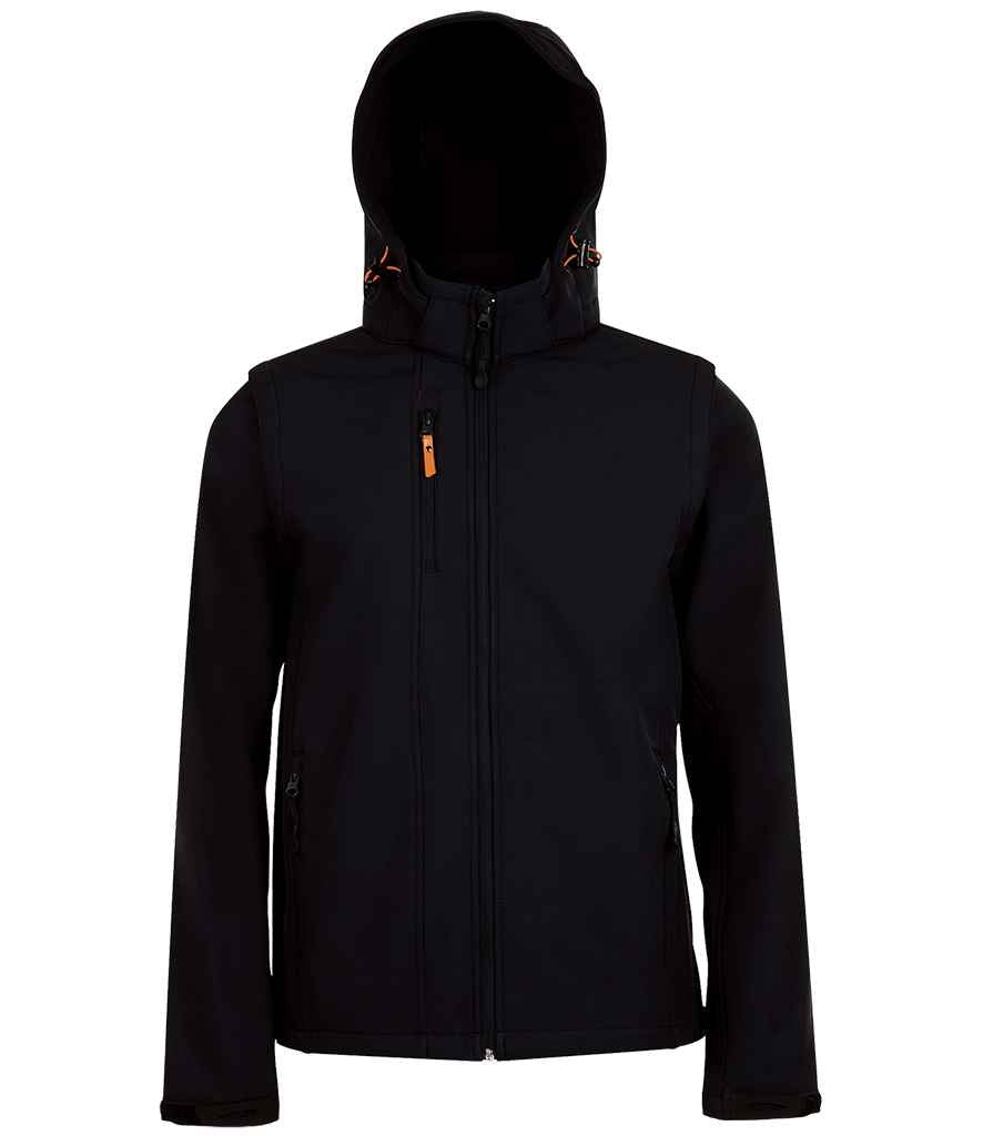 SOL'S Transformer Pro Soft Shell Jacket in Black by SOL'S — Custom branded clothing by Print Press, featuring premium embroidery produced in our specialist print lab in the UK.