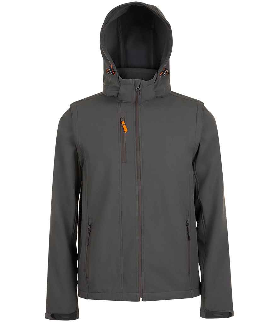 SOL'S Transformer Pro Soft Shell Jacket in Charcoal by SOL'S — Custom branded clothing by Print Press, featuring premium embroidery produced in our specialist print lab in the UK.