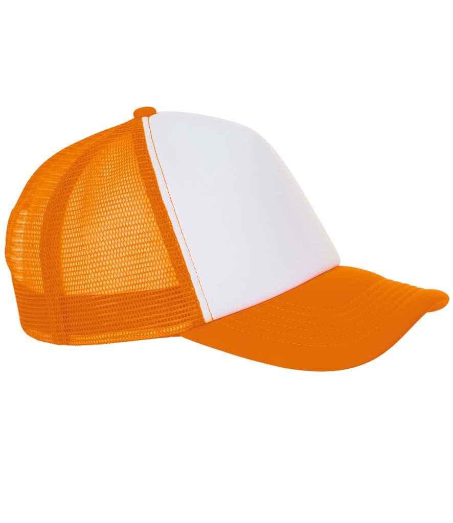 SOL'S Bubble Contrast Cap in ONE White Neon Orange by SOL'S — Custom branded clothing by Print Press, featuring premium embroidery produced in our specialist print lab in the UK.