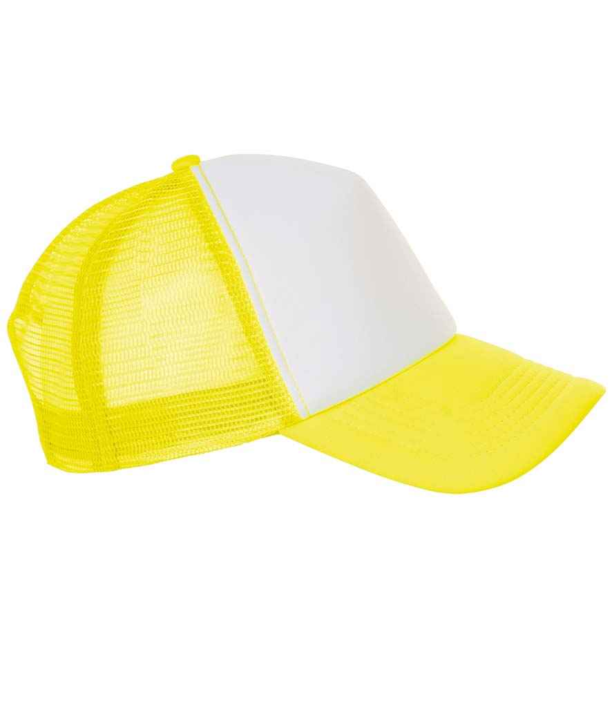 SOL'S Bubble Contrast Cap in ONE White Neon Yellow by SOL'S — Custom branded clothing by Print Press, featuring premium embroidery produced in our specialist print lab in the UK.